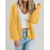 Zeagoo Women’s 2026 Fall Chunky Knit Cardigans Open Front Long Sleeve V Neck Button Loose Cardigan Sweaters(Yellow)