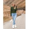 Zeagoo Women’s 2026 Fall Crewneck Cropped Sweater Trendy Long Sleeve Ribbed Knit Pullover Jumper Tops(Army Green)