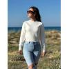 Zeagoo Women’s 2026 Fall Crewneck Cropped Sweater Trendy Long Sleeve Ribbed Knit Pullover Jumper Tops(A-white)