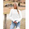 Zeagoo Women’s 2026 Fall Crewneck Cropped Sweater Trendy Long Sleeve Ribbed Knit Pullover Jumper Tops(A-white)
