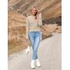 Zeagoo Women’s 2026 Fall Crewneck Cropped Sweater Trendy Long Sleeve Ribbed Knit Pullover Jumper Tops(Beige)