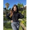 Zeagoo Women’s 2026 Fall Crewneck Cropped Sweater Trendy Long Sleeve Ribbed Knit Pullover Jumper Tops(Black)
