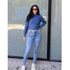 Zeagoo Women’s 2026 Fall Crewneck Cropped Sweater Trendy Long Sleeve Ribbed Knit Pullover Jumper Tops(Blue)