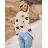 Zeagoo Women’s 2026 Fall Crewneck Cropped Sweater Trendy Long Sleeve Ribbed Knit Pullover Jumper Tops(Bowknot Beige)