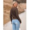 Zeagoo Women’s 2026 Fall Crewneck Cropped Sweater Trendy Long Sleeve Ribbed Knit Pullover Jumper Tops(Brown)