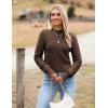 Zeagoo Women’s 2026 Fall Crewneck Cropped Sweater Trendy Long Sleeve Ribbed Knit Pullover Jumper Tops(Brown)
