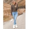 Zeagoo Women’s 2026 Fall Crewneck Cropped Sweater Trendy Long Sleeve Ribbed Knit Pullover Jumper Tops(Coffee)