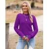 Zeagoo Women’s 2026 Fall Crewneck Cropped Sweater Trendy Long Sleeve Ribbed Knit Pullover Jumper Tops(Dark Purple)