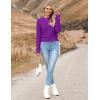 Zeagoo Women’s 2026 Fall Crewneck Cropped Sweater Trendy Long Sleeve Ribbed Knit Pullover Jumper Tops(Dark Purple)