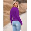 Zeagoo Women’s 2026 Fall Crewneck Cropped Sweater Trendy Long Sleeve Ribbed Knit Pullover Jumper Tops(Dark Purple)