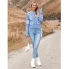 Zeagoo Women’s 2026 Fall Crewneck Cropped Sweater Trendy Long Sleeve Ribbed Knit Pullover Jumper Tops(Floral Blue)