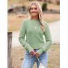 Zeagoo Women’s 2026 Fall Crewneck Cropped Sweater Trendy Long Sleeve Ribbed Knit Pullover Jumper Tops(Green)