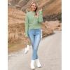 Zeagoo Women’s 2026 Fall Crewneck Cropped Sweater Trendy Long Sleeve Ribbed Knit Pullover Jumper Tops(Green)
