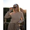 Zeagoo Women’s 2026 Fall Crewneck Cropped Sweater Trendy Long Sleeve Ribbed Knit Pullover Jumper Tops(Khaki)