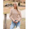 Zeagoo Women’s 2026 Fall Crewneck Cropped Sweater Trendy Long Sleeve Ribbed Knit Pullover Jumper Tops(Khaki)