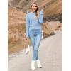 Zeagoo Women’s 2026 Fall Crewneck Cropped Sweater Trendy Long Sleeve Ribbed Knit Pullover Jumper Tops(Light Blue)