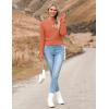 Zeagoo Women’s 2026 Fall Crewneck Cropped Sweater Trendy Long Sleeve Ribbed Knit Pullover Jumper Tops(Orange)