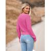 Zeagoo Women’s 2026 Fall Crewneck Cropped Sweater Trendy Long Sleeve Ribbed Knit Pullover Jumper Tops(Pink)