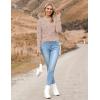 Zeagoo Women’s 2026 Fall Crewneck Cropped Sweater Trendy Long Sleeve Ribbed Knit Pullover Jumper Tops(Polka Dot Khaki)