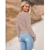 Zeagoo Women’s 2026 Fall Crewneck Cropped Sweater Trendy Long Sleeve Ribbed Knit Pullover Jumper Tops(Polka Dot Khaki)
