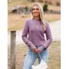 Zeagoo Women’s 2026 Fall Crewneck Cropped Sweater Trendy Long Sleeve Ribbed Knit Pullover Jumper Tops(Purple)