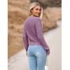 Zeagoo Women’s 2026 Fall Crewneck Cropped Sweater Trendy Long Sleeve Ribbed Knit Pullover Jumper Tops(Purple)