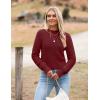 Zeagoo Women’s 2026 Fall Crewneck Cropped Sweater Trendy Long Sleeve Ribbed Knit Pullover Jumper Tops(Wine Red)
