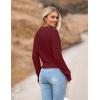 Zeagoo Women’s 2026 Fall Crewneck Cropped Sweater Trendy Long Sleeve Ribbed Knit Pullover Jumper Tops(Wine Red)