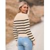 Zeagoo Women’s 2026 Fall Crewneck Cropped Sweater Trendy Long Sleeve Ribbed Knit Pullover Jumper Tops(Z-apricot Black Stripe)