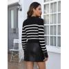 Zeagoo Women’s 2026 Fall Crewneck Cropped Sweater Trendy Long Sleeve Ribbed Knit Pullover Jumper Tops(Z-black White Stripe)