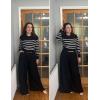 Zeagoo Women’s 2026 Fall Crewneck Cropped Sweater Trendy Long Sleeve Ribbed Knit Pullover Jumper Tops(Z-black White Stripe)