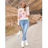 Zeagoo Women’s 2026 Fall Crewneck Cropped Sweater Trendy Long Sleeve Ribbed Knit Pullover Jumper Tops(Z-white-flower)