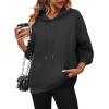 Zeagoo Womens Oversized Hoodies 2025 Fleece Sweatshirts Long Sleeve Pullover with Pocket Fall Winter Outfits Clothes(01-black)