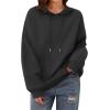 Zeagoo Womens Oversized Hoodies 2025 Fleece Sweatshirts Long Sleeve Pullover with Pocket Fall Winter Outfits Clothes(01-black)