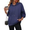 Zeagoo Womens Oversized Hoodies 2025 Fleece Sweatshirts Long Sleeve Pullover with Pocket Fall Winter Outfits Clothes(Blue)