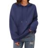 Zeagoo Womens Oversized Hoodies 2025 Fleece Sweatshirts Long Sleeve Pullover with Pocket Fall Winter Outfits Clothes(Blue)