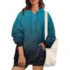 Zeagoo Womens Oversized Hoodies 2025 Fleece Sweatshirts Long Sleeve Pullover with Pocket Fall Winter Outfits Clothes(Blue Gradient)
