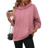 Zeagoo Womens Oversized Hoodies 2025 Fleece Sweatshirts Long Sleeve Pullover with Pocket Fall Winter Outfits Clothes(Deep Pink)