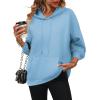 Zeagoo Womens Oversized Hoodies 2025 Fleece Sweatshirts Long Sleeve Pullover with Pocket Fall Winter Outfits Clothes(Light Blue)