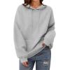 Zeagoo Womens Oversized Hoodies 2025 Fleece Sweatshirts Long Sleeve Pullover with Pocket Fall Winter Outfits Clothes(Light Grey)