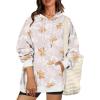 Zeagoo Womens Oversized Hoodies 2025 Fleece Sweatshirts Long Sleeve Pullover with Pocket Fall Winter Outfits Clothes(Maple Leaf Print)