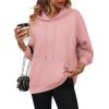 Zeagoo Womens Oversized Hoodies 2025 Fleece Sweatshirts Long Sleeve Pullover with Pocket Fall Winter Outfits Clothes(Pink)