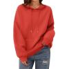 Zeagoo Womens Oversized Hoodies 2025 Fleece Sweatshirts Long Sleeve Pullover with Pocket Fall Winter Outfits Clothes(Red)