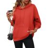 Zeagoo Womens Oversized Hoodies 2025 Fleece Sweatshirts Long Sleeve Pullover with Pocket Fall Winter Outfits Clothes(Red)