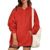 Zeagoo Womens Oversized Hoodies 2025 Fleece Sweatshirts Long Sleeve Pullover with Pocket Fall Winter Outfits Clothes(Red)
