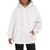 Zeagoo Womens Oversized Hoodies 2025 Fleece Sweatshirts Long Sleeve Pullover with Pocket Fall Winter Outfits Clothes(White)