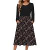 Zeagoo Long Sleeve Dresses for Women 2026 Fall Winter Casual Flowy A-Line Boho Midi Party Long Dress with Pockets(Pat4)