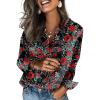 Zeagoo Satin Blouses for Women Silk Button Down Shirts Long Sleeve Business Casual Tops(Crimson Nocturne)