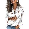 Zeagoo Satin Blouses for Women Silk Button Down Shirts Long Sleeve Business Casual Tops(White Feather)