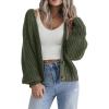 Zeagoo Women’s 2026 Fall Chunky Knit Cardigans Open Front Long Sleeve V Neck Button Loose Cardigan Sweaters(Army Green)